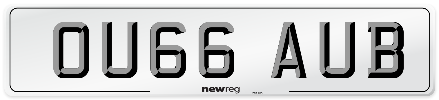 OU66 AUB Number Plate from New Reg